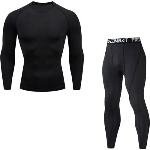 Winter Mens Thermal underwear compression Long underwear set Fleece Hot base layer Plain color Men sweatpants Tights shirt 4xl