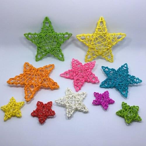 10PCS 6CM Lovely Rattan Star Sepak Takraw Christmas/Birthday&Home Wedding Party Decorations DIY Ornaments Rattan Ball Kids Toys
