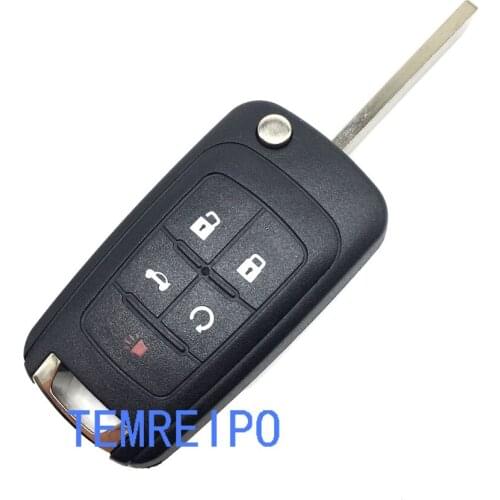 10pcs/lot 5 Button New Replacement Flip Key Folding Remote Key Fob for Chevrolet Equinox Cruze Uncut Blade