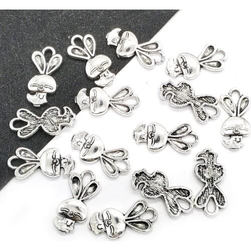 Charms for Jewelry Making, 10PCS Zinc Alloy Cute Rabbit Shape Pendant, Metal Supplies,Handmade DIY Headband Bracelet Accessories