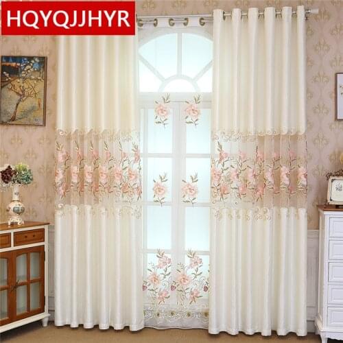 4 European Luxury Elegant Embroidered Curtains For Living Room High Quality Classic French Window Curtains for Bedroom G001