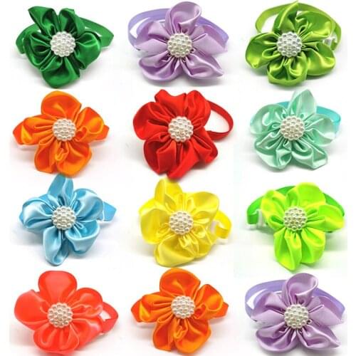 50/100pcs Puppy Dog Cat Pet Bowties Pearl Pet Dog Grooming Dog Bow Tie for Small Medium Dog Accessories Bow Tie Pet Products