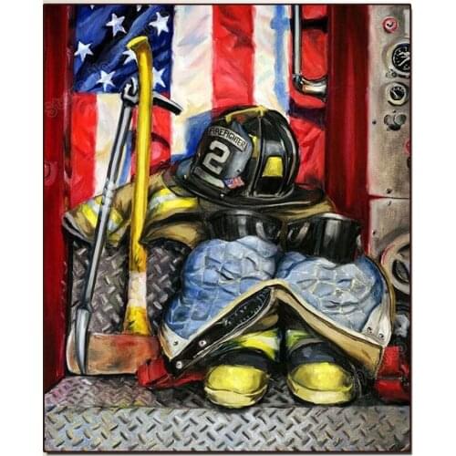Diamond Painting 5D Firefighter Fireman Uniform DIY Diamond Embroidery Full Square Drill Rhinestone Mosaic Cross Stitch Crystal