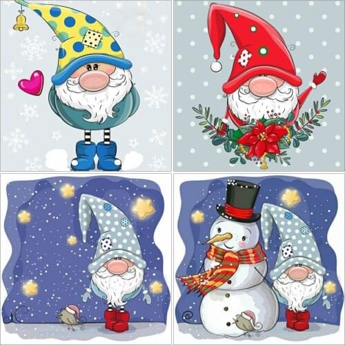AZQSD Diamond Painting Santa Claus Snowman Cross Stitch Handmade Rhinestones Diamond Embroidery Christmas Cartoon Home Decor