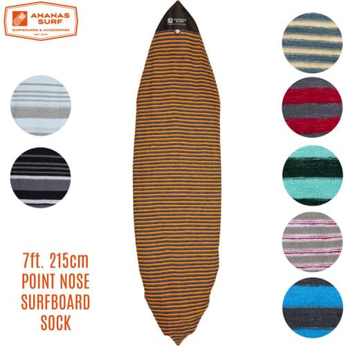 Ananas Surf 7'0" 213 cm Surfboard Sock 7 ft. Short Hibryd Board Point Nose Soft Cover Bag Protective Stretch Terry Knit Fabric