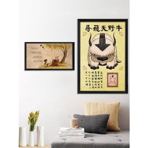 Avatar Airbender Anime Cartoon Poster Room Decor Home Art Silk Gift Wall Stiker Prints