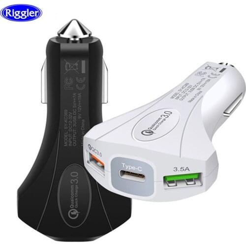 3 Port Car Charger QC3.0 3.5A Fast Charger Cellphone Car Adapter forSamsung foriphone forHuawei forSONY forLG Universal