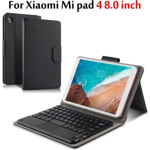 Wireless Bluetooth Keyboard Mouse Case For Xiaomi Mi pad 4 8.0inch Magnetically Detachable Tablet Cover For Xiaomi Mipad 4 Funda