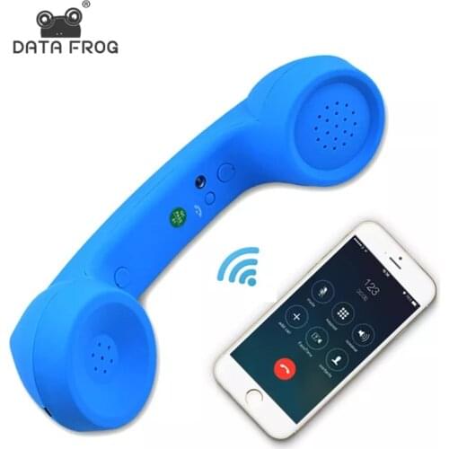 DATA FROG Wireless Retro Telephone Handset and Wired Phone Handset Receivers Headphones for a mobile phone with comfortable call