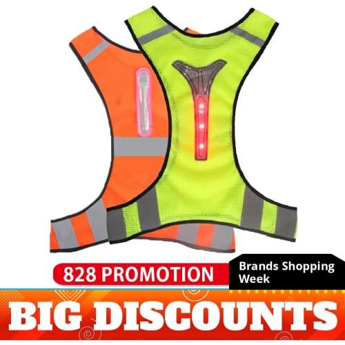 Safety Motorcycle Vest Reflective Motorcycle Jacket Safety Sport LED Jacket Chaleco Reflectante Moto Riding Chaleco Gilet Moto