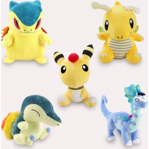 Big 25cm-32cm Cyndaquil Typhlosion Ampharos Dragonite Plush Soft Toys Gift Cartoon Stuffed Animal Plush Doll