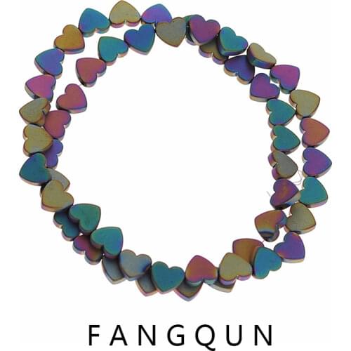 18colors Natural Stone Bright Matt Hematite Beads Heart shape beads for DIY Necklace Bracelet Jewelry Making Accessories gift