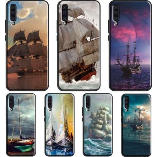 Yacht Sailing Boat Sunset Case For Samsung A52 A12 A32 A72 A21S A20e A21S A31 A51 A71 A10 A02S A50 A70 Back Cover