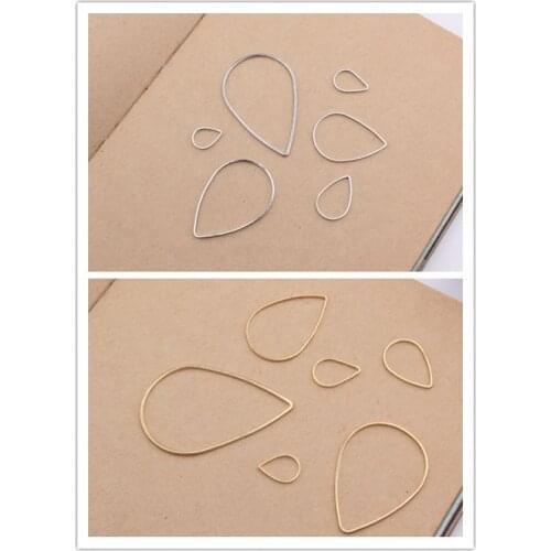 Diy Korean popular minimalist Copper hollow geometric Teardrop Earring Findings 10pcs/pack y1560