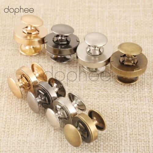 Dophee 10pcs 14/18mm Magnetic Snaps Double Rivet Clasps Buttons Fasteners Buckles DIY For Lady Handbag Purse Clothes Luggage