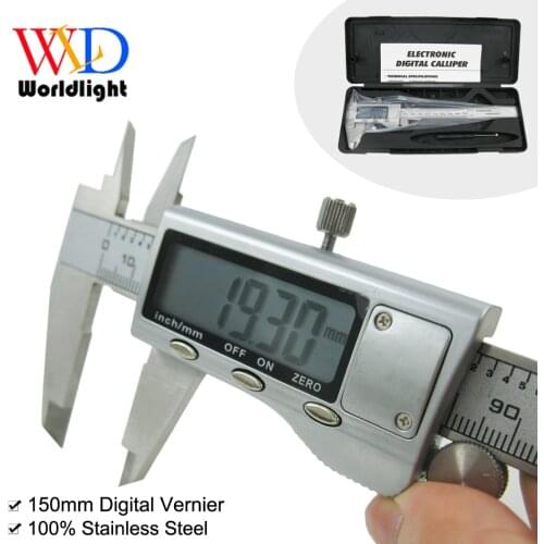 150mm 6inch Electronic Digital Vernier Caliper LCD HD stainless steel caliper Carbon Fiber Calipers Gauge Micrometer