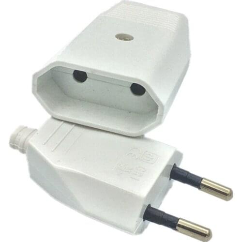 EU European AC Power Connector Plug with Socket Power Cord Convertor 2.5A Electric Rewireable Plug Male Female Adapter
