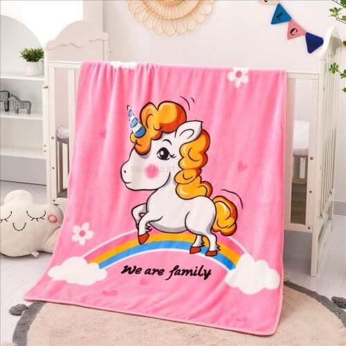 Cute Pink Unicorn 3D Printed Flannel Blanket Throw on Bed/Sofa/Plane 100x140cm for Boys Girls Christmas as Gifts