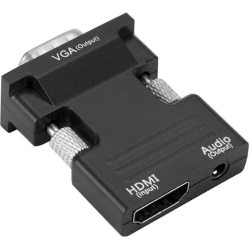 HDMI Female to VGA Male Converter Adapter with Audio Cable Support 1080P Signal Output for Computer Set-top Box High Quality
