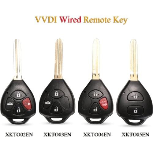 Kutery 3/4 Buttons Xhorse XKTO04EN XKTO02EN Wired Universal Car Key Remote For Xhorse VVDI Tool For Toyota Style
