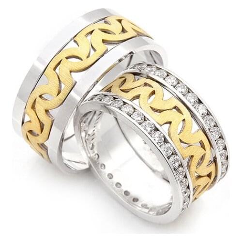 Couple Wedding Ring Sterling Silver 925 Woman And Man Luxury Jewelry Bands Engagement Anniversary Anatolian Civilization Models