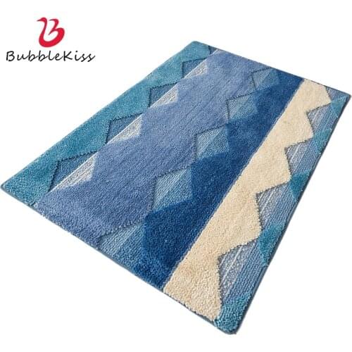 Bubble Kiss Bathroom Carpet Color Geometry Pattern Rugs Home Fashion Anti Slip Rug High Quality Flocking Fabric Toilet Door Mats