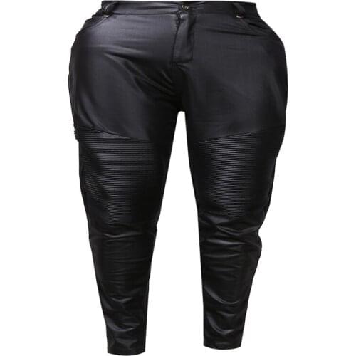 Hot Sell Sexy Ladies Leather Skinny High Waist Leggings Stretchy Solid Pencil Pants Trousers Casual Clubwear Sexy Clothes Wear