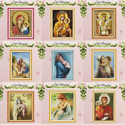 Holy mother and son Pope Virgin Mary painting counted 11CT 14CT Cross Stitch Sets DIY Cross-stitch Kits Embroidery Needlework