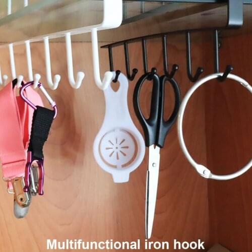2021 New Hot Fashion 6 Hooks Metal Under Shelf Mug Cup Cupboard Kitchen Organiser Hanging Rack Holder