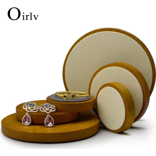 Oirlv Green Solid Wood Jewelry Tray Necklace Bracelet Earrings Watch Tray Jewelry Counter Set Display Stand Jewelry Storage Rack