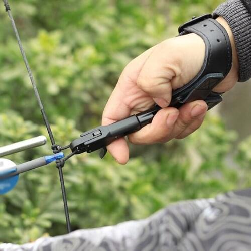 Outdoor Black Color Archery Caliper Release Aid Compound Bow Strap Shooting Pro Arrow Trigger Wristband