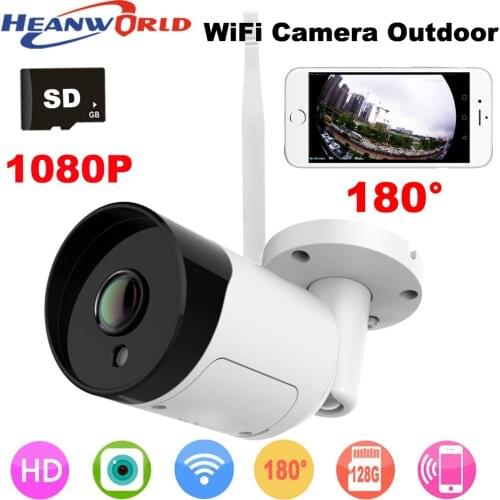 Heanworld 2.0MP Panoramic Fish Eye Lens WiFi IP Camera 180 degree 1080P outdoor CCTV Camera Night Vision Camera Waterproof