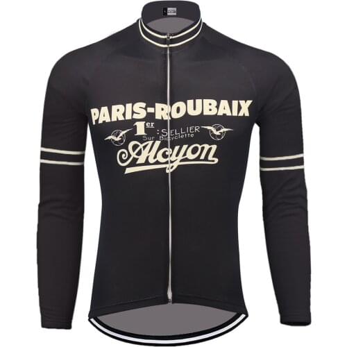 PARIS-ROUBAIX Long Sleeve Winter Fleece Or Thin Cycling Jersey Bicycle Jacket Maillot Ciclismo Manga Larga Bike Clothing MTB