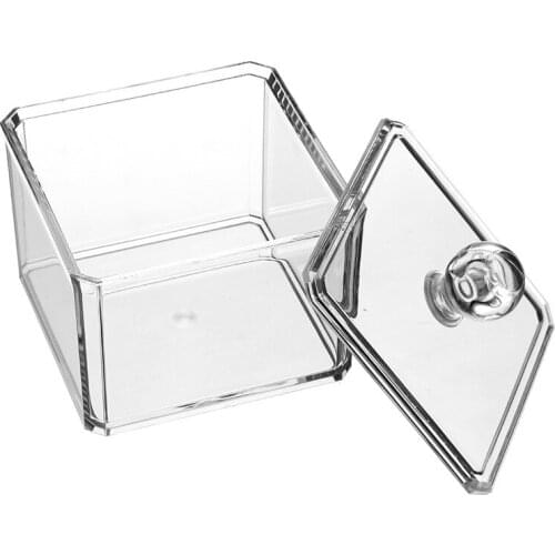 Transparent Jewelry Case Cosmetic Storage Box With Cover Desktop Finishing Case Acrylic Organizer Makeup Rack 9.5*9.5*10cm