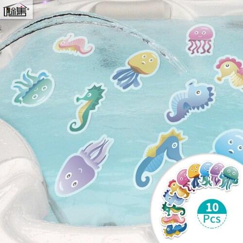 Removable Dream Seahorse Waterproof Bath Cartoon Wall Sticker Shower Children Tile Bathroom Kids Baby Bath Bathtub Sticker