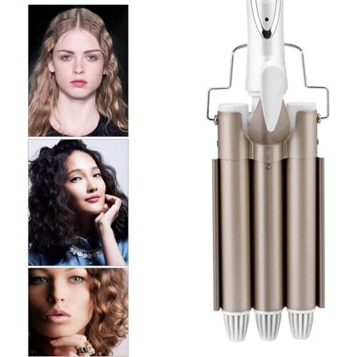 Hair Curler Triple Curling Iron Ceramic Hair Waver Styling Tools Hair Crimper Styler Corrugated Beach Wave Curling Wand 3 Barrel
