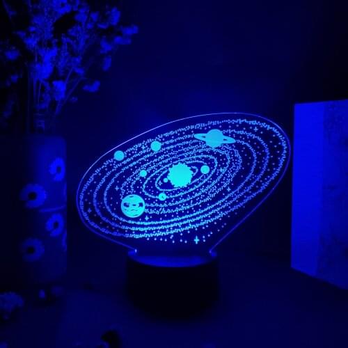 Solar System 3D Optical Illusion Lamp Universe Space Galaxy Night Light for Kids Boy Girl Bedroom Birthdays Xmas Holidays Gifts