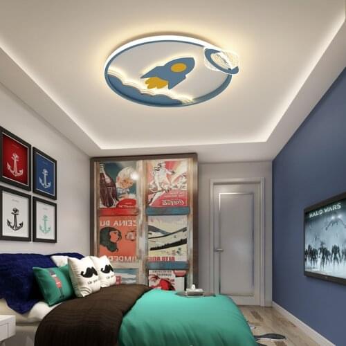 Rocket Modern LED Chandelier Lighting Pink/Blue Childrens room led chandelier for boys Bed room Kids room lampadario led