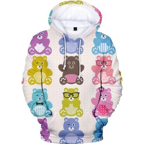 3D Full Print Bear Hoodies Sweatshirts Men Women Streetwear Autumn Hip Hop Animal Hooded Casual Boys Girls Long Sleeve Pullovers