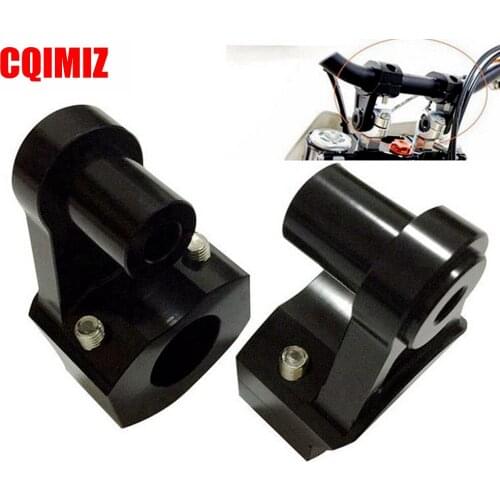 Universal Black 2 Inch Pivoting Motorcycle Handlebar Riser For 22mm/28mm Bars Clamp