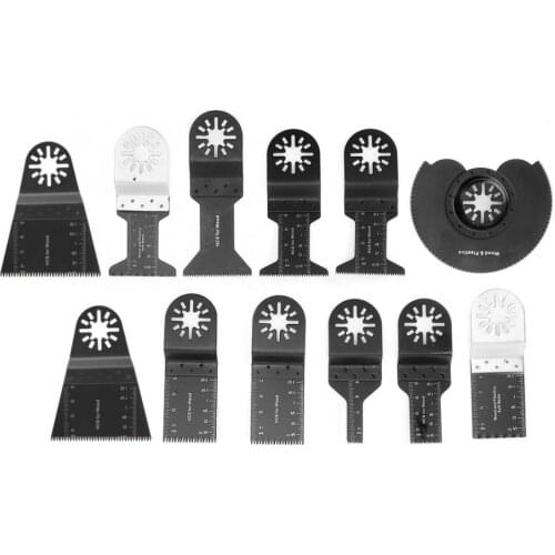 12Pcs Universal Oscillating Saw Blade Multifunctional High Carbon Steel Wood Cutter Plastic Soft Metal Cutting Blade Multi Tool
