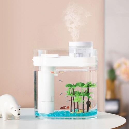 Descriptive geometry mini fish tank humidifier amphibious ecological viewing fish tank lazy living room office aquarium room