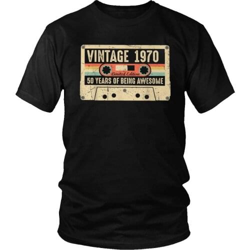 Vintage 1970 T Shirt Made In 1970 T-shirt 50th Birthday Retro Style Tshirt 100% Cotton Big Size Breathable Cassette Tee Tops