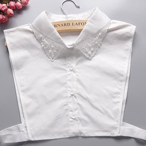 Vintage Ladies decorative collar Peter pan fake collar Women Pure Color Wave Point Pattern Lapel Choker Necklace Shirt Fake