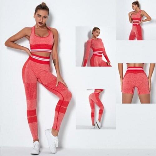 1/2/4Pcs Seamless Women Yoga Set High Waist Leggings Sports Suits Athletic Wear Sports Workout Clothes Bra Crop Top Short Suits