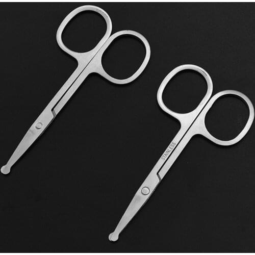 1Pc Nose Hair Scissor Stainless Steel Eyebrow Nose Hair Cut Manicure Facial Trimming Makeup Scissors Hair Removal Tools