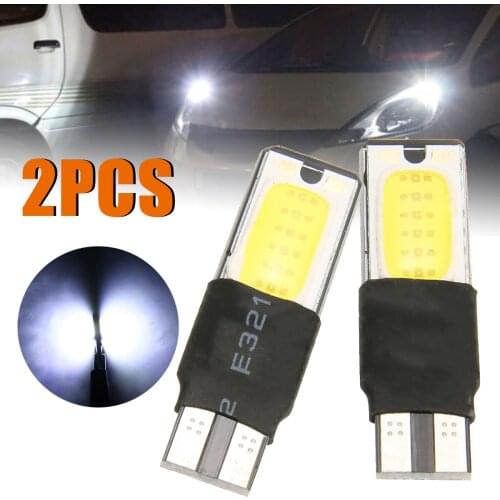 2pcs T10 Wedge Light 194 168 6W COB LED Car Canbus No Error Side Signal Lamp Bulbs Reading Number Plate Lights White