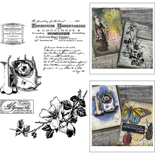 2021 New Flower Leaves Clear Stamps Sets Words Nose and Eye Die Scrapbooking For Crafts Paper Card Making no Metal Cutting Dies