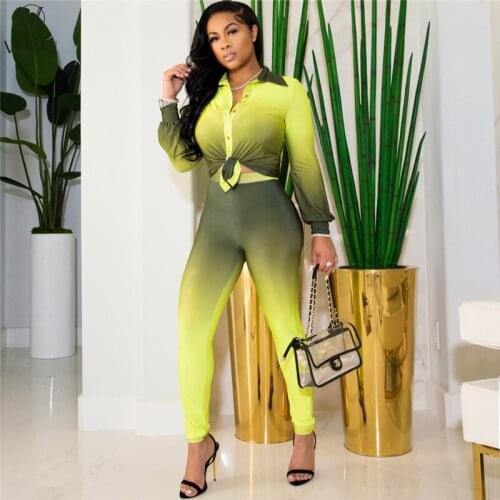 VAZN 2021 Autumn High-en Office Lady Free Shirt Set Sexy Young Full Sleeve Cloth Top Long Pencil Slim Lady 2 Piece Set