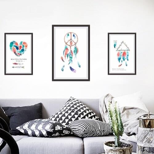 3D photo frame plumage wall stickers original creative living room wall art bedroom home decorations wall decals poster